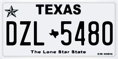 TX license plate DZL5480