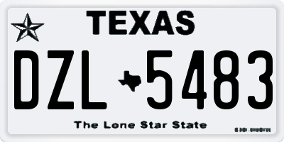 TX license plate DZL5483