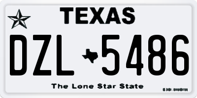 TX license plate DZL5486