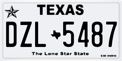 TX license plate DZL5487