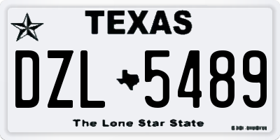 TX license plate DZL5489