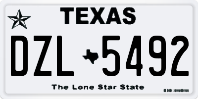 TX license plate DZL5492