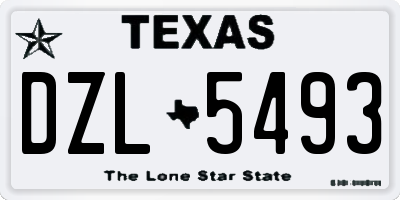 TX license plate DZL5493