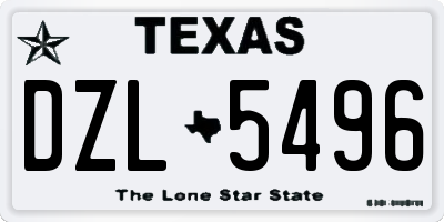 TX license plate DZL5496