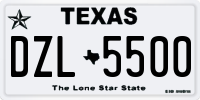 TX license plate DZL5500