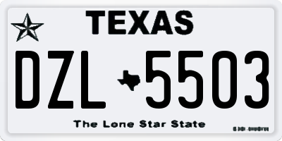 TX license plate DZL5503