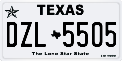 TX license plate DZL5505