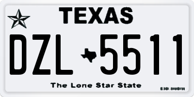 TX license plate DZL5511