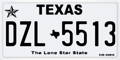 TX license plate DZL5513