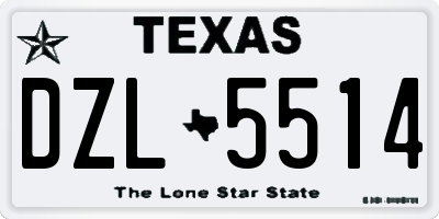 TX license plate DZL5514