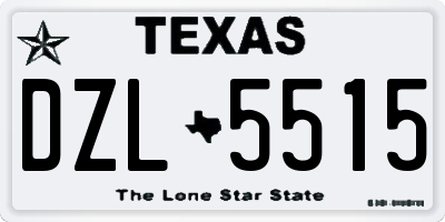 TX license plate DZL5515