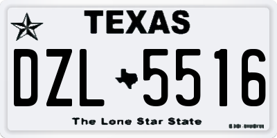 TX license plate DZL5516