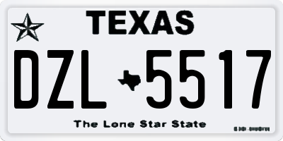 TX license plate DZL5517