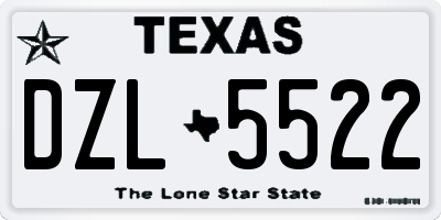 TX license plate DZL5522