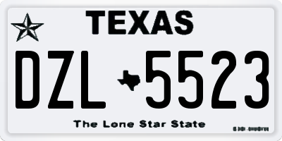 TX license plate DZL5523
