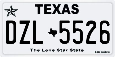 TX license plate DZL5526
