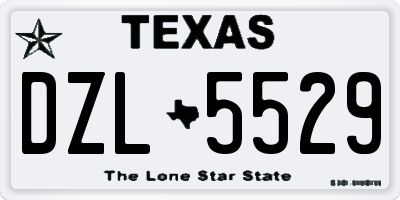 TX license plate DZL5529