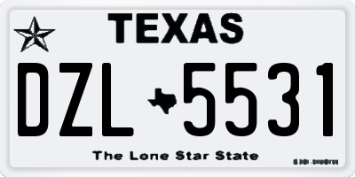 TX license plate DZL5531