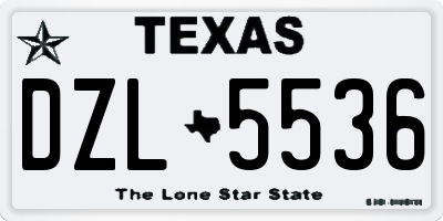 TX license plate DZL5536