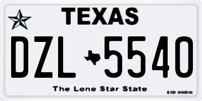 TX license plate DZL5540