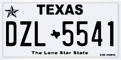 TX license plate DZL5541