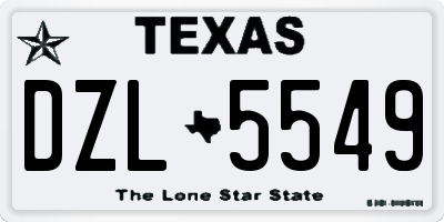 TX license plate DZL5549