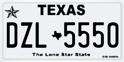 TX license plate DZL5550