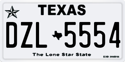 TX license plate DZL5554
