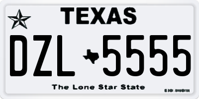 TX license plate DZL5555