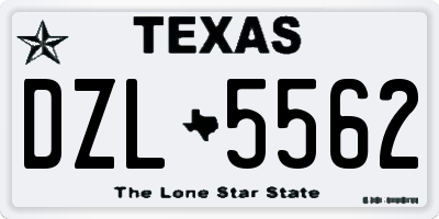 TX license plate DZL5562