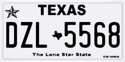 TX license plate DZL5568