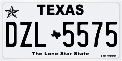 TX license plate DZL5575