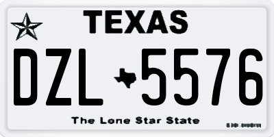 TX license plate DZL5576