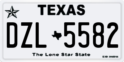 TX license plate DZL5582