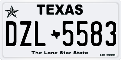 TX license plate DZL5583