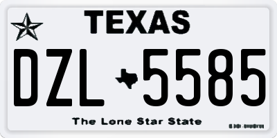 TX license plate DZL5585