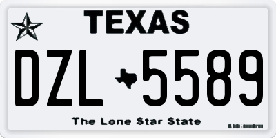 TX license plate DZL5589