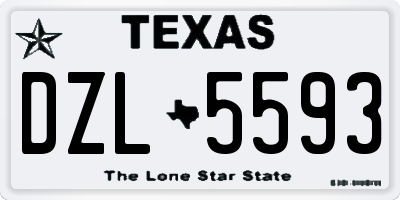 TX license plate DZL5593