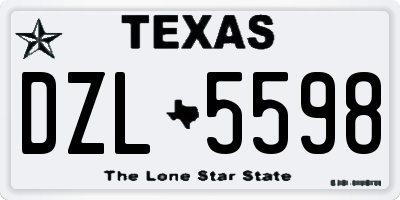 TX license plate DZL5598