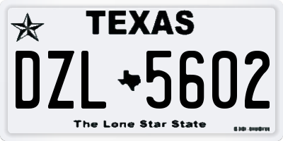 TX license plate DZL5602