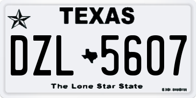 TX license plate DZL5607
