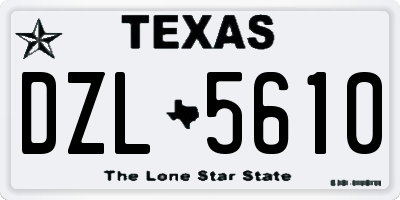 TX license plate DZL5610
