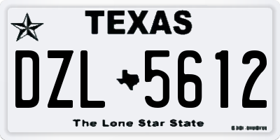 TX license plate DZL5612
