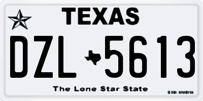 TX license plate DZL5613
