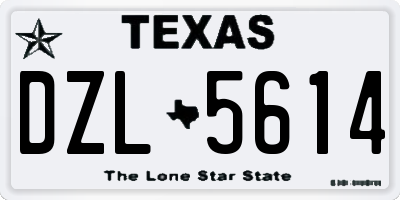 TX license plate DZL5614