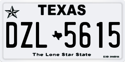 TX license plate DZL5615