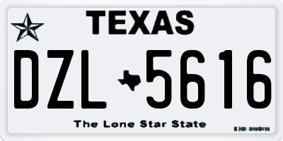 TX license plate DZL5616