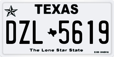 TX license plate DZL5619