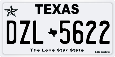 TX license plate DZL5622