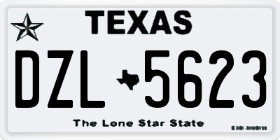 TX license plate DZL5623